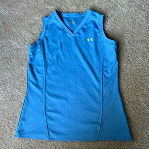 Under Armour Women’s Blue V-Neck Muscle Tank Top - Size S - EUC - 100% Polyester